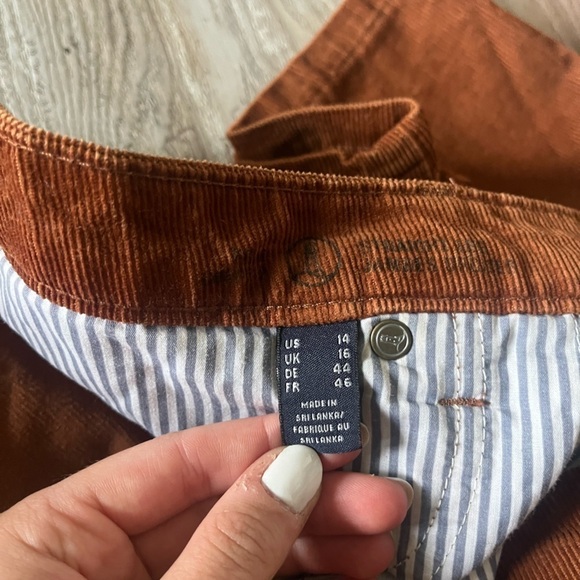 Lands’ End Women’s Orange Brown Rust Cordwroy Straight Leg Pants Size 14 - Picture 7 of 7